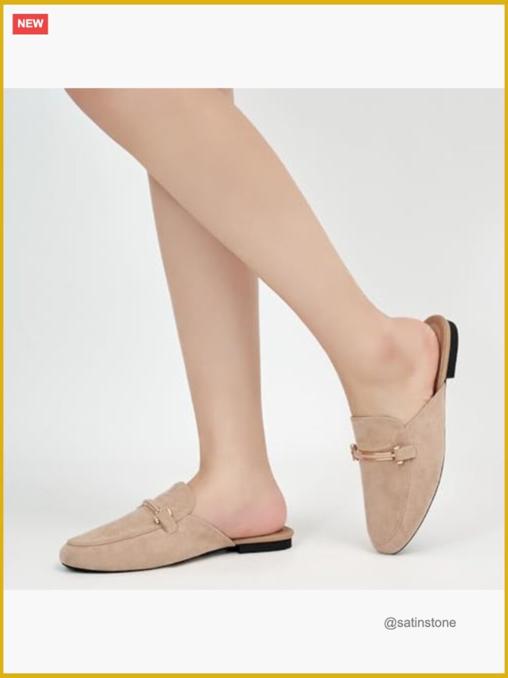 Comfortable Round Toe Slip On Mules with Buckle Detail Dressy Business Loafers - Picture 6 of 7